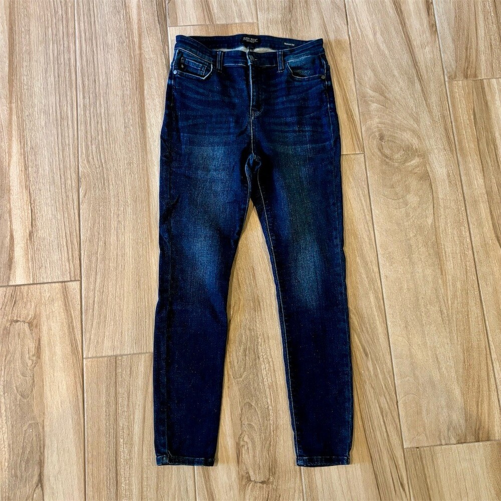 Judy Blue Skinny Jeans Womens Size 11/30 Dark Wash Stretch Mid Rise Blue